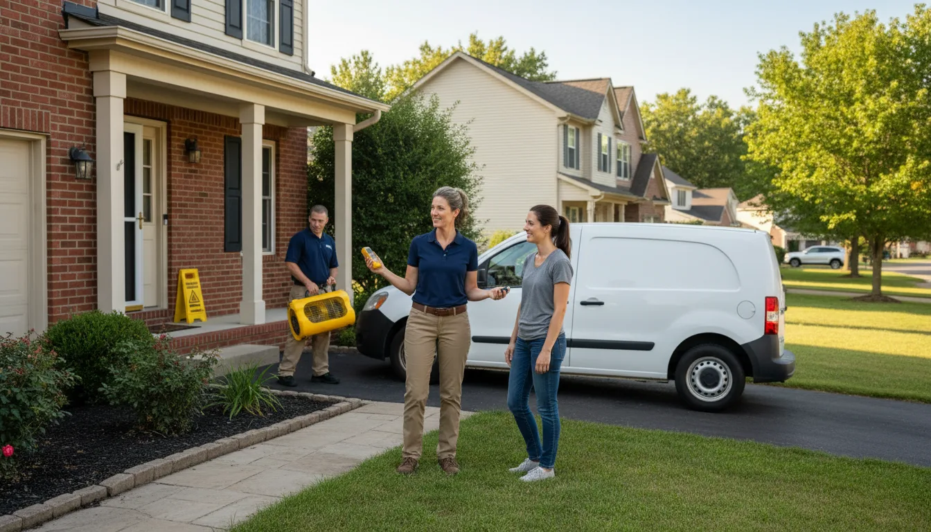 Residential water damage restoration in Carpentersville, IL